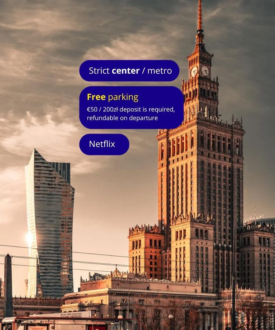 Apartment Strict Warsaw Center - Metro,Free Parking